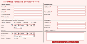 Business quote request form